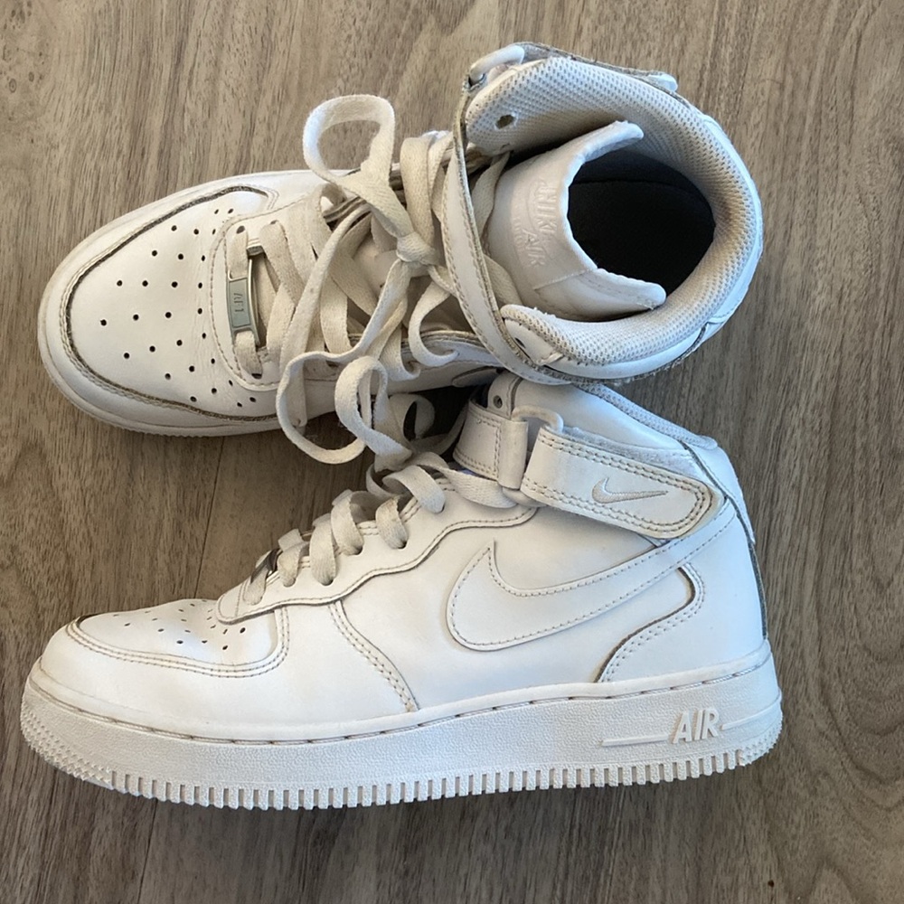 Nike Air Force 1 Hightop 5.5Y White on White